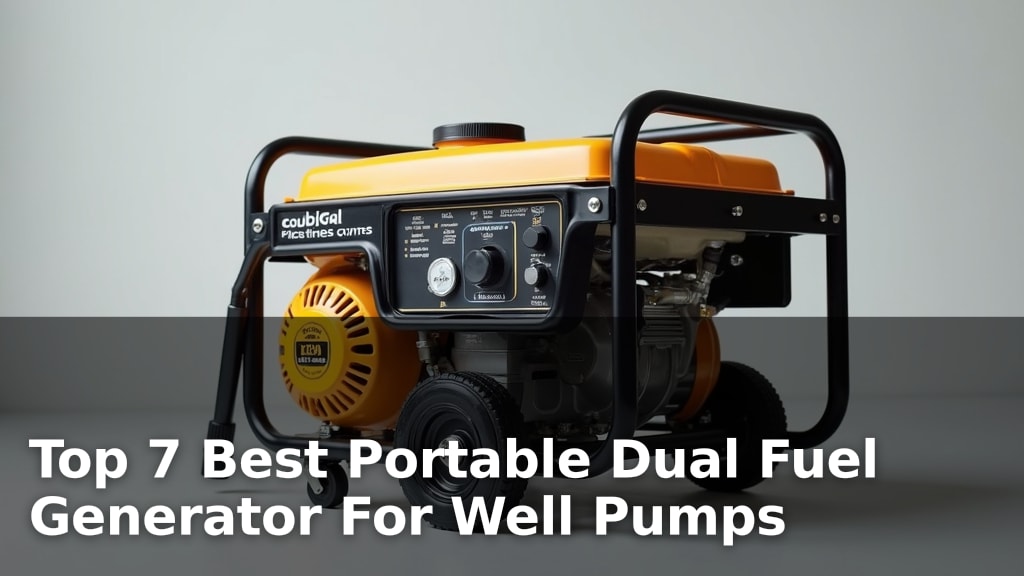 Top 7 Best Portable Dual Fuel Generator For Well Pumps