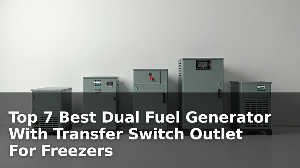 Top 7 Best Dual Fuel Generator With Transfer Switch Outlet For Freezers