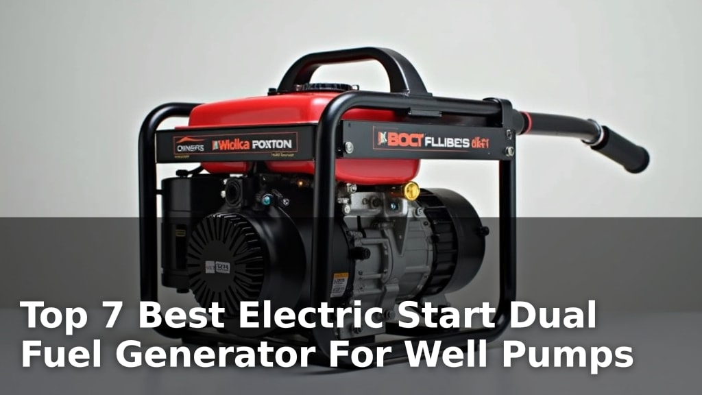 Top 7 Best Electric Start Dual Fuel Generator For Well Pumps