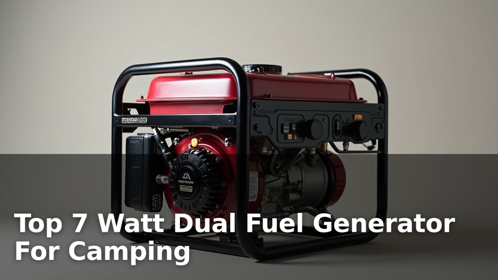 Top 7 Watt Dual Fuel Generator For Camping