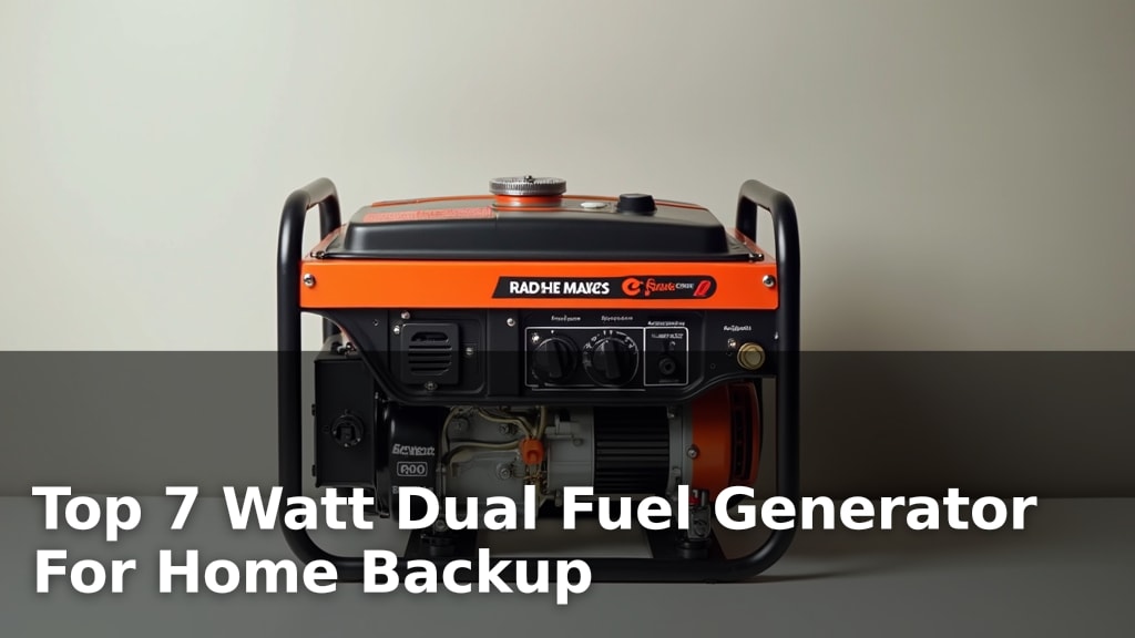 Top 7 Watt Dual Fuel Generator For Home Backup