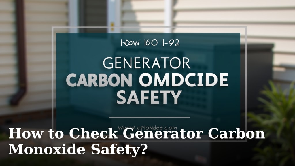 How to Check Generator Carbon Monoxide Safety?