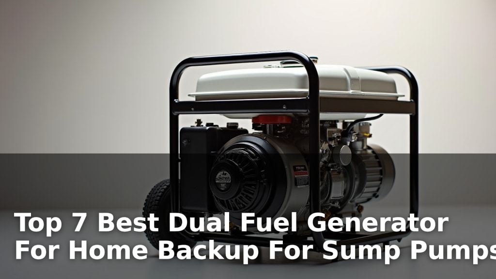 Top 7 Best Dual Fuel Generator For Home Backup For Sump Pumps