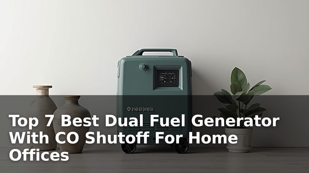 Top 7 Best Dual Fuel Generator With CO Shutoff For Home Offices
