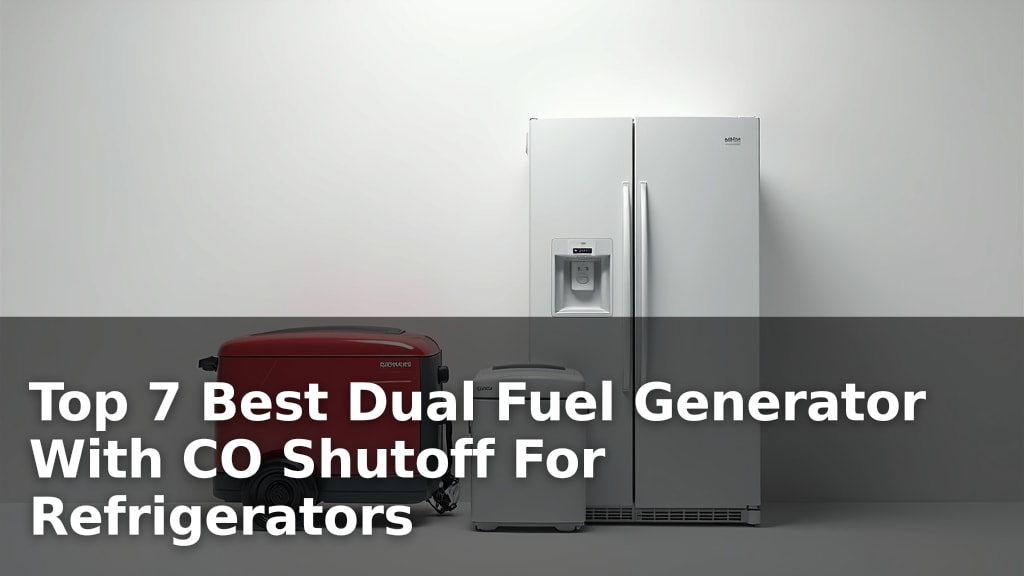 Top 7 Best Dual Fuel Generator With CO Shutoff For Refrigerators