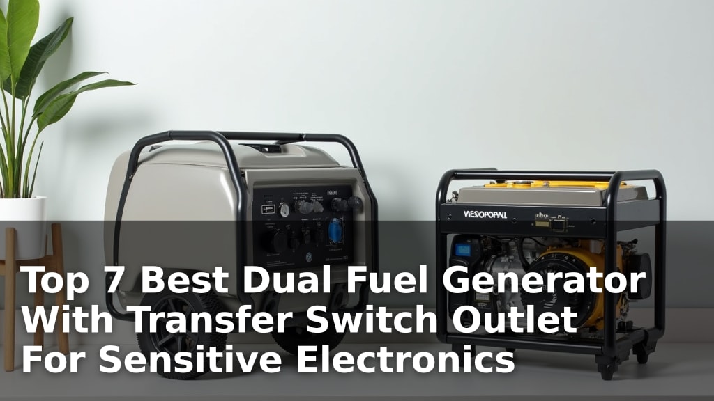Top 7 Best Dual Fuel Generator With Transfer Switch Outlet For Sensitive Electronics