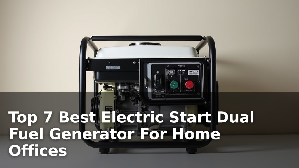 Top 7 Best Electric Start Dual Fuel Generator For Home Offices