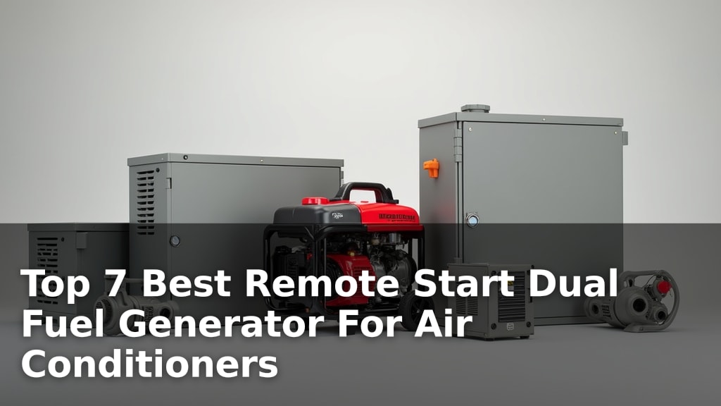 Top 7 Best Remote Start Dual Fuel Generator For Air Conditioners