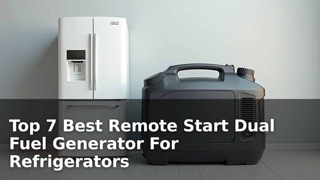 Top 7 Best Remote Start Dual Fuel Generator For Refrigerators