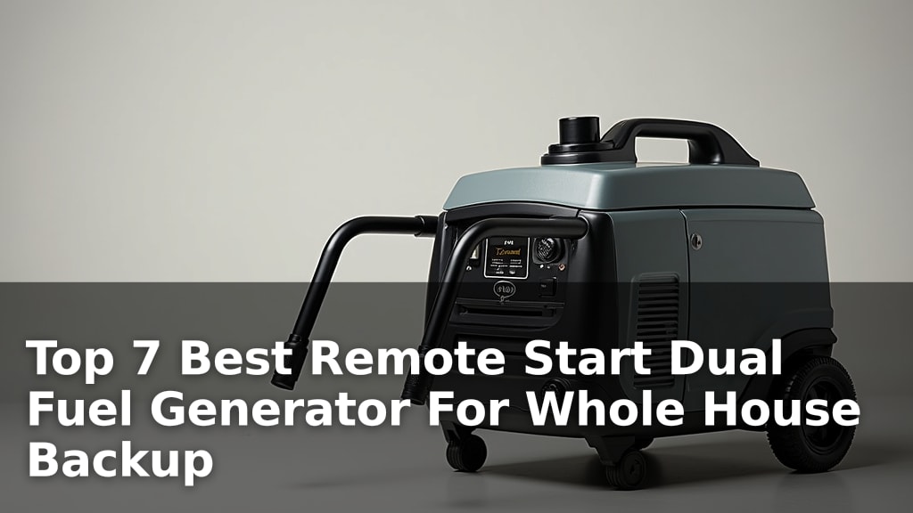 Top 7 Best Remote Start Dual Fuel Generator For Whole House Backup