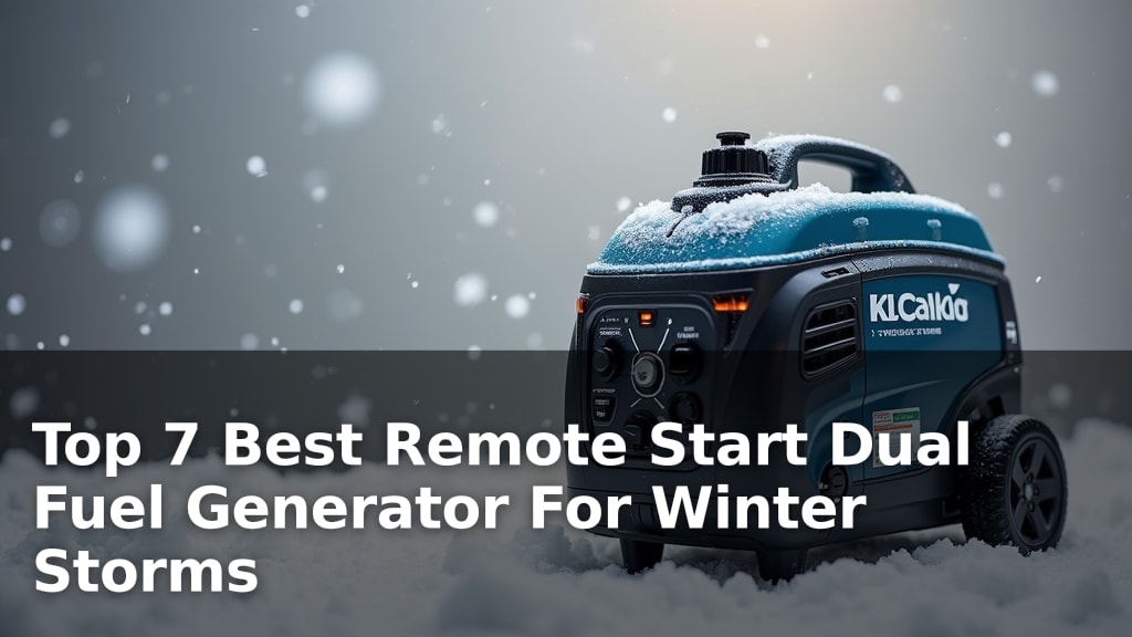 Top 7 Best Remote Start Dual Fuel Generator For Winter Storms
