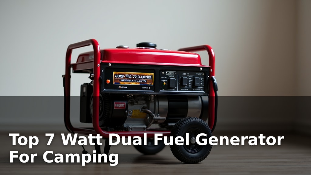 Top 7 Watt Dual Fuel Generator For Camping