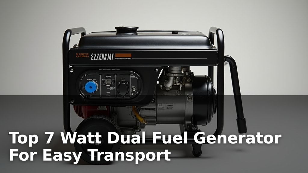 Top 7 Watt Dual Fuel Generator For Easy Transport