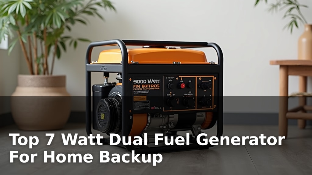 Top 7 Watt Dual Fuel Generator For Home Backup