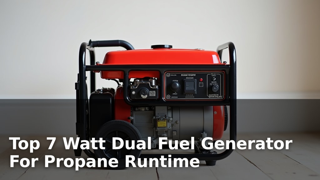 Top 7 Watt Dual Fuel Generator For Propane Runtime