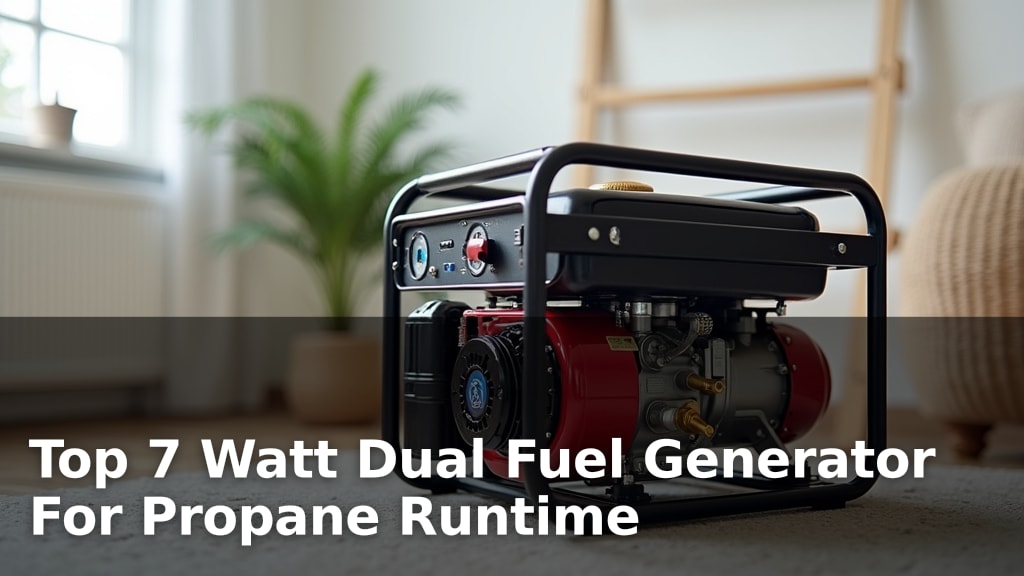 Top 7 Watt Dual Fuel Generator For Propane Runtime