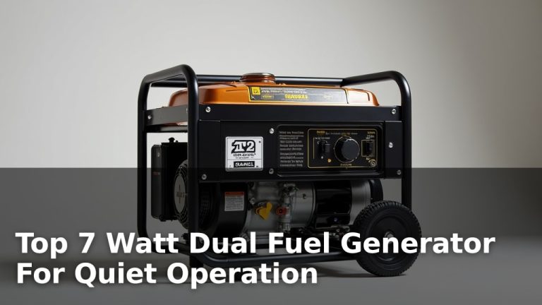 Top 7 Watt Dual Fuel Generator For Quiet Operation