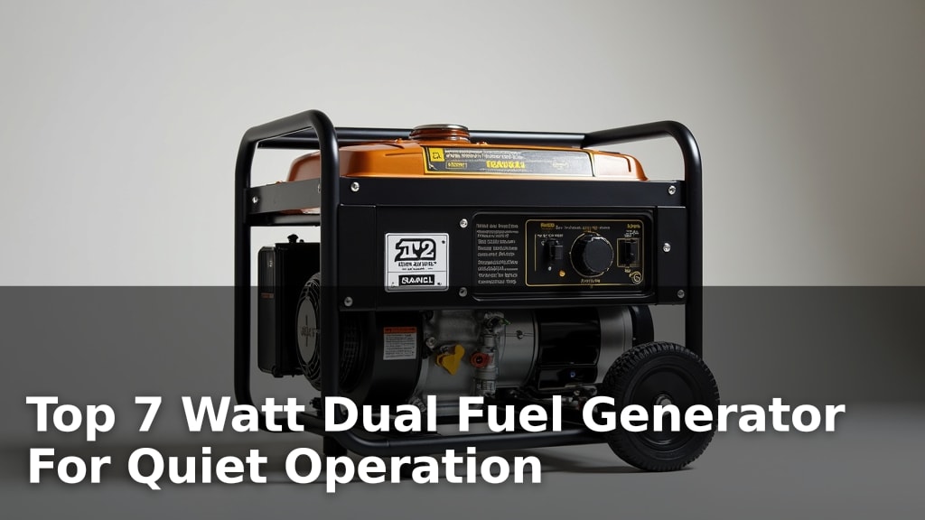 Top 7 Watt Dual Fuel Generator For Quiet Operation
