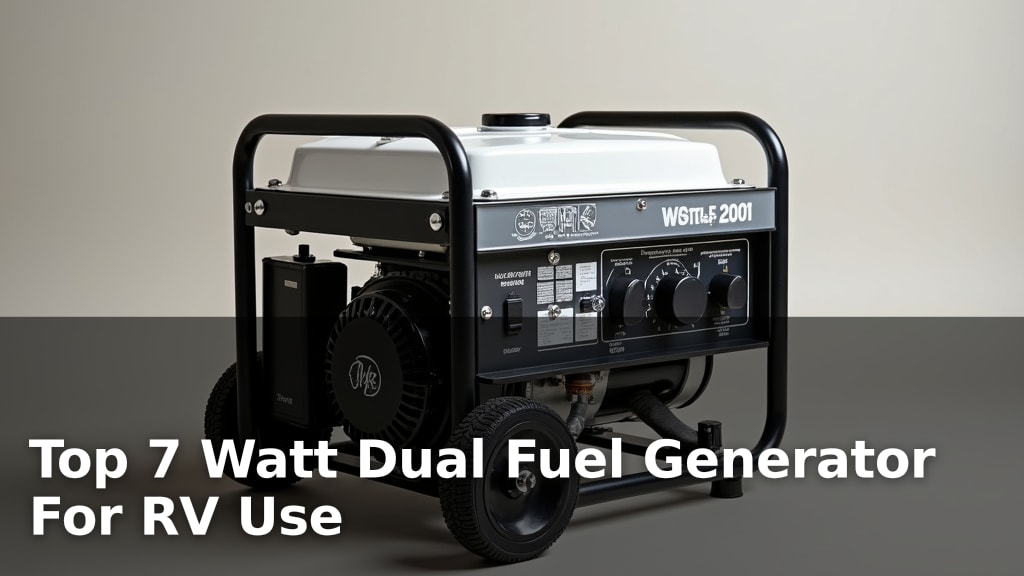 Top 7 Watt Dual Fuel Generator For RV Use