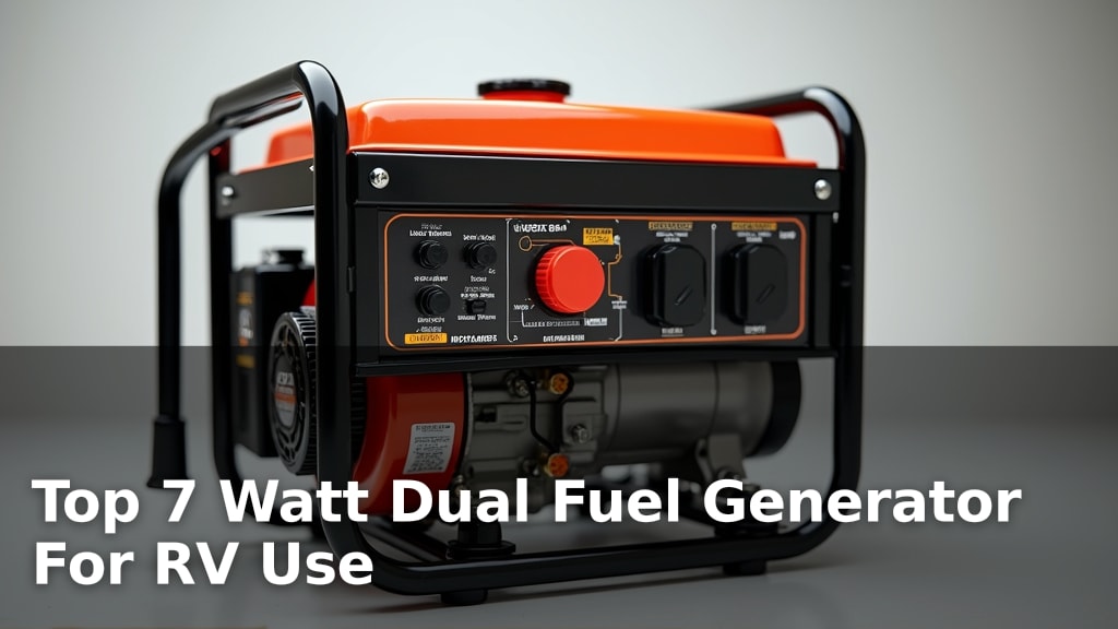 Top 7 Watt Dual Fuel Generator For RV Use