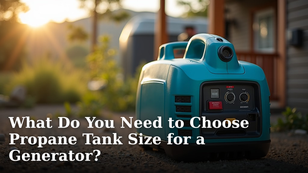 What Do You Need to Choose Propane Tank Size for a Generator?