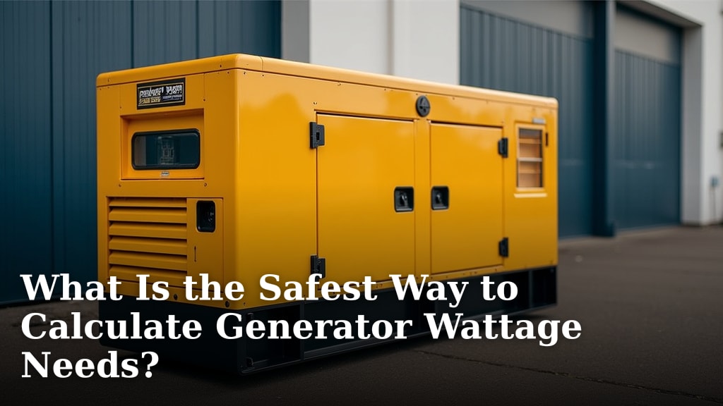 What Is the Safest Way to Calculate Generator Wattage Needs?