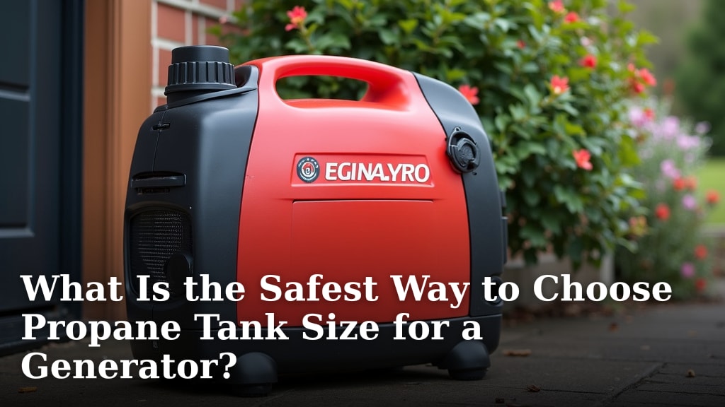 What Is the Safest Way to Choose Propane Tank Size for a Generator?