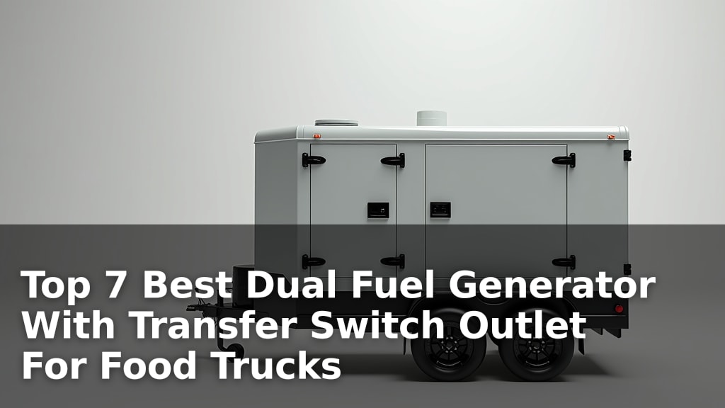 Top 7 Best Dual Fuel Generator With Transfer Switch Outlet For Food Trucks