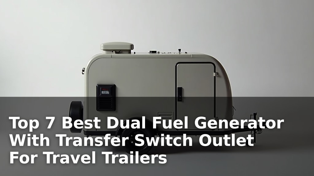 Top 7 Best Dual Fuel Generator With Transfer Switch Outlet For Travel Trailers