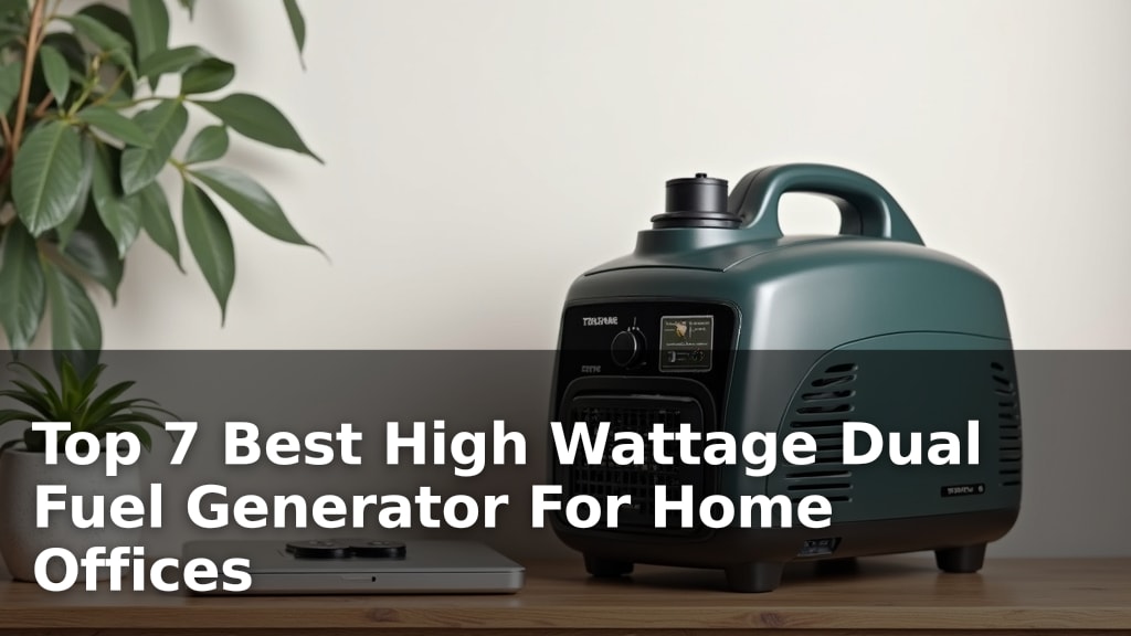 Top 7 Best High Wattage Dual Fuel Generator For Home Offices