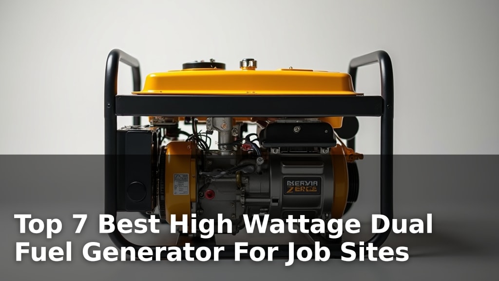 Top 7 Best High Wattage Dual Fuel Generator For Job Sites