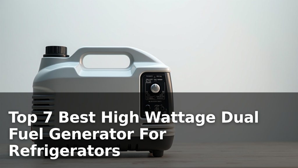 Top 7 Best High Wattage Dual Fuel Generator For Refrigerators