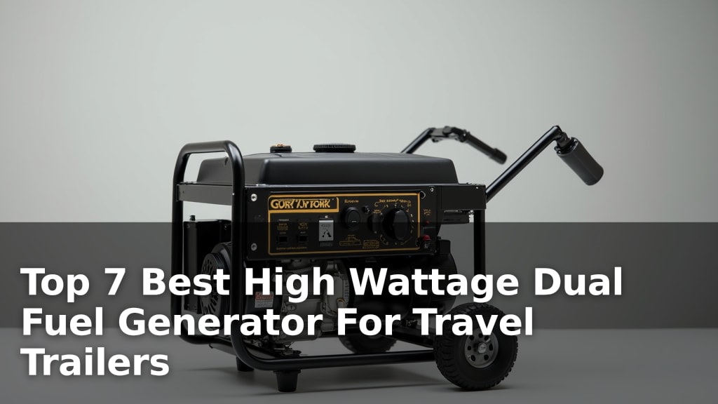Top 7 Best High Wattage Dual Fuel Generator For Travel Trailers