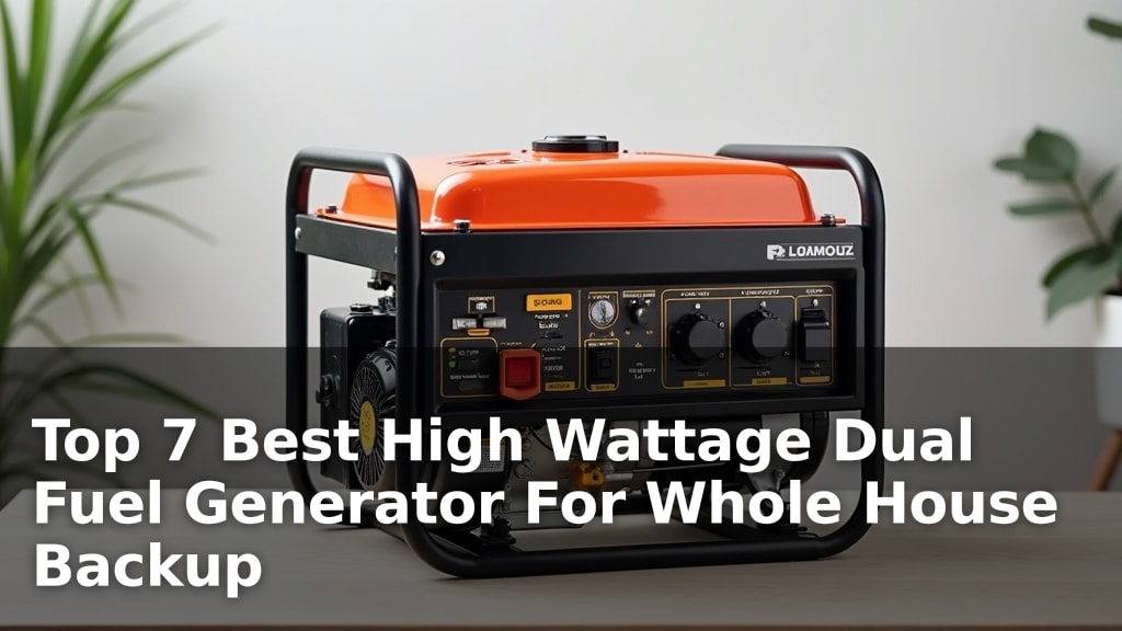 Top 7 Best High Wattage Dual Fuel Generator For Whole House Backup