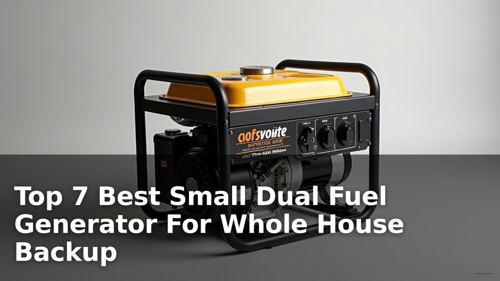 Top 7 Best Small Dual Fuel Generator For Whole House Backup